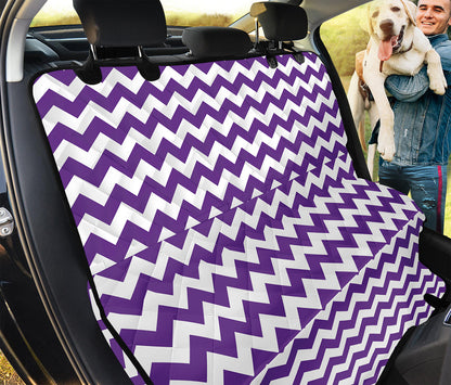Purple And White Chevron Pattern Print Pet Car Back Seat Cover