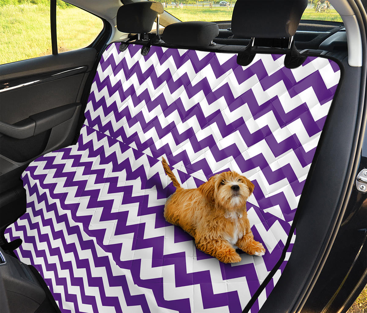 Purple And White Chevron Pattern Print Pet Car Back Seat Cover