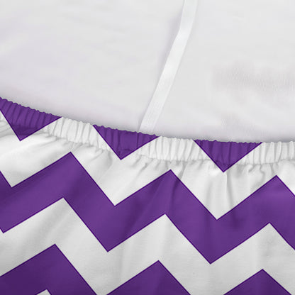 Purple And White Chevron Pattern Print Sofa Cover