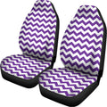 Purple And White Chevron Pattern Print Universal Fit Car Seat Covers
