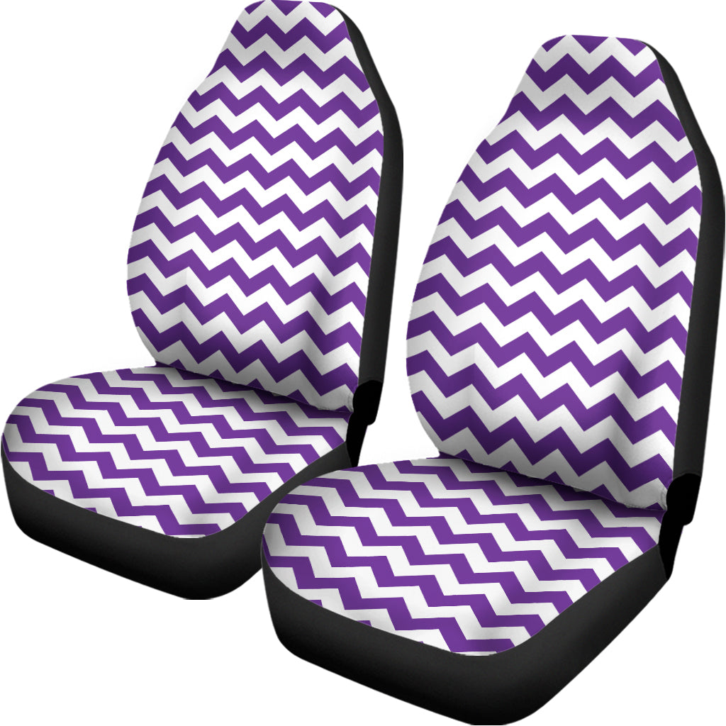 Purple And White Chevron Pattern Print Universal Fit Car Seat Covers