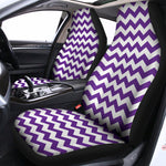 Purple And White Chevron Pattern Print Universal Fit Car Seat Covers