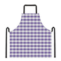 Purple And White Gingham Pattern Print Apron