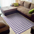 Purple And White Gingham Pattern Print Floor Mat
