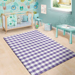Purple And White Gingham Pattern Print Area Rug