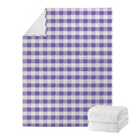 Purple And White Gingham Pattern Print Blanket