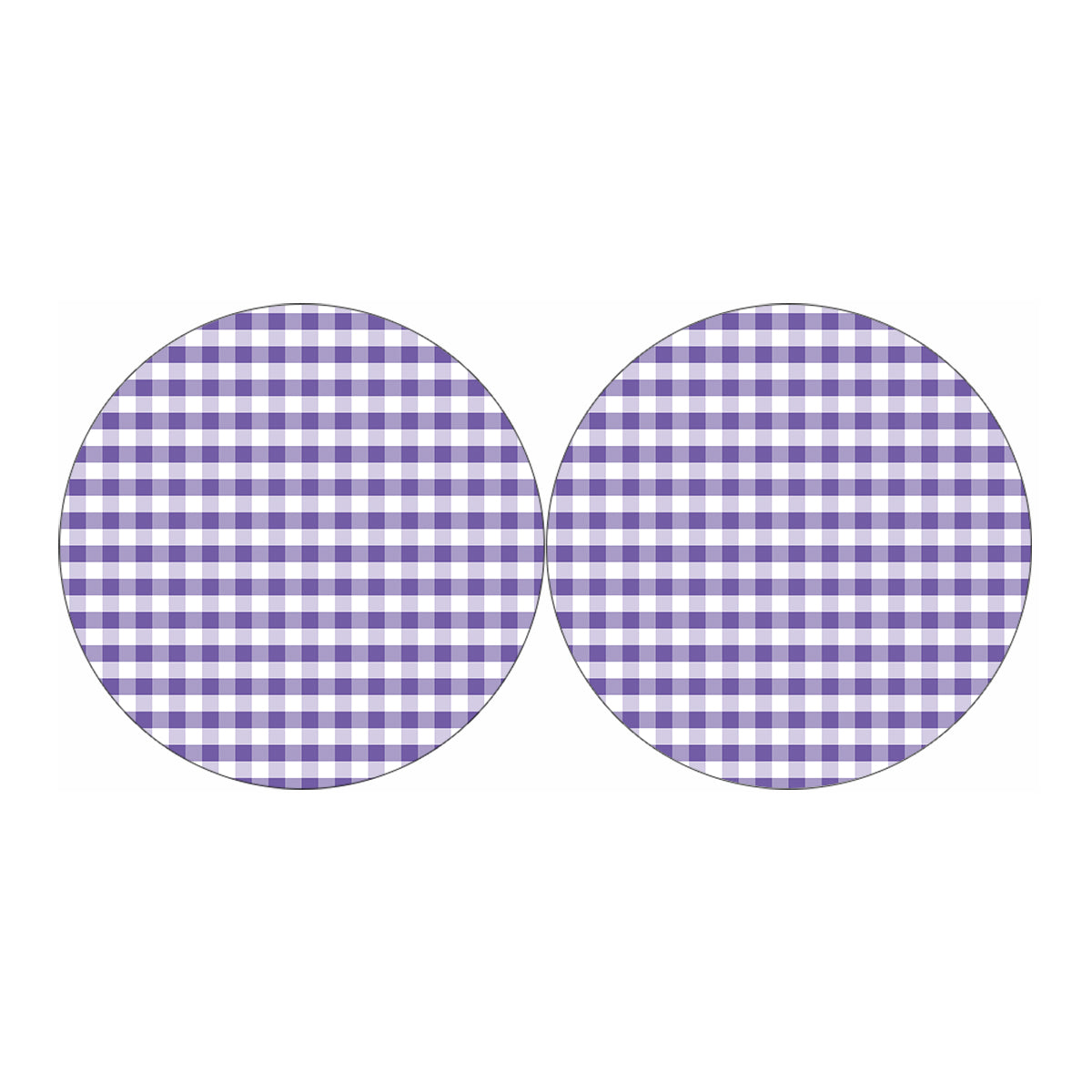 Purple And White Gingham Pattern Print Car Coasters
