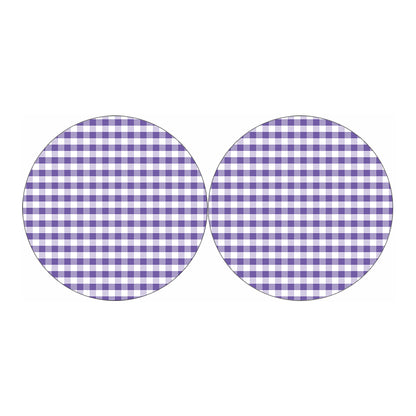 Purple And White Gingham Pattern Print Car Coasters