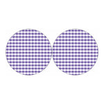 Purple And White Gingham Pattern Print Car Coasters