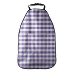 Purple And White Gingham Pattern Print Car Seat Organizers