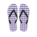 Purple And White Gingham Pattern Print Flip Flops