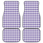 Purple And White Gingham Pattern Print Front and Back Car Floor Mats
