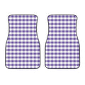 Purple And White Gingham Pattern Print Front Car Floor Mats