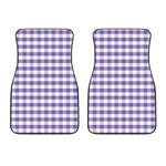 Purple And White Gingham Pattern Print Front Car Floor Mats