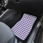 Purple And White Gingham Pattern Print Front Car Floor Mats