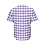 Purple And White Gingham Pattern Print Men's Baseball Jersey