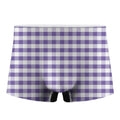 Purple And White Gingham Pattern Print Men's Boxer Briefs