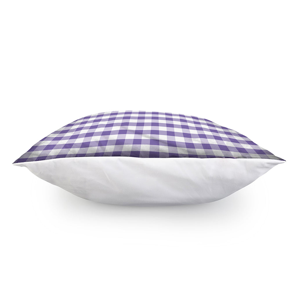 Purple And White Gingham Pattern Print Pillow Cover
