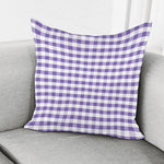 Purple And White Gingham Pattern Print Pillow Cover