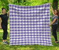 Purple And White Gingham Pattern Print Quilt