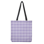Purple And White Gingham Pattern Print Tote Bag