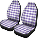 Purple And White Gingham Pattern Print Universal Fit Car Seat Covers