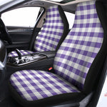 Purple And White Gingham Pattern Print Universal Fit Car Seat Covers