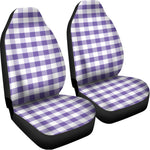 Purple And White Gingham Pattern Print Universal Fit Car Seat Covers