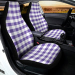 Purple And White Gingham Pattern Print Universal Fit Car Seat Covers