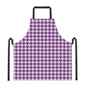 Purple And White Houndstooth Print Apron