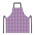 Purple And White Houndstooth Print Apron