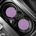 Purple And White Houndstooth Print Car Coasters