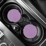 Purple And White Houndstooth Print Car Coasters