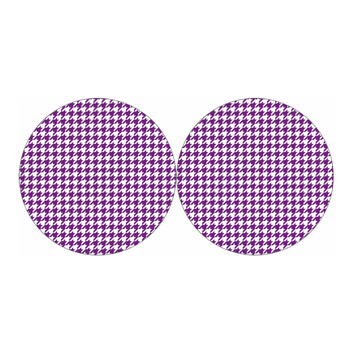 Purple And White Houndstooth Print Car Coasters