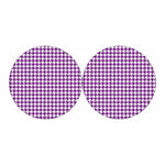Purple And White Houndstooth Print Car Coasters