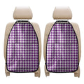 Purple And White Houndstooth Print Car Seat Organizers