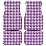 Purple And White Houndstooth Print Front and Back Car Floor Mats