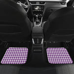 Purple And White Houndstooth Print Front and Back Car Floor Mats