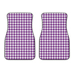 Purple And White Houndstooth Print Front Car Floor Mats