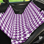 Purple And White Houndstooth Print Pet Car Back Seat Cover