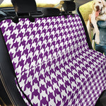 Purple And White Houndstooth Print Pet Car Back Seat Cover