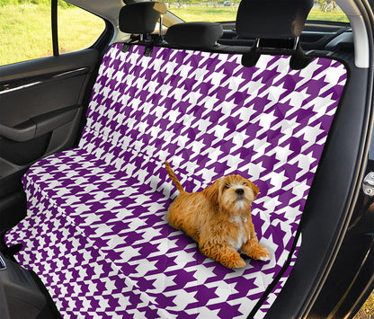 Purple And White Houndstooth Print Pet Car Back Seat Cover