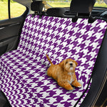 Purple And White Houndstooth Print Pet Car Back Seat Cover