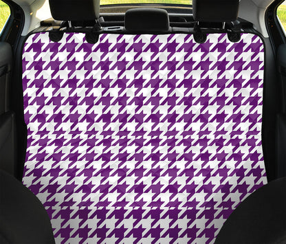 Purple And White Houndstooth Print Pet Car Back Seat Cover