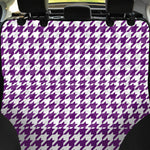 Purple And White Houndstooth Print Pet Car Back Seat Cover