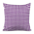 Purple And White Houndstooth Print Pillow Cover