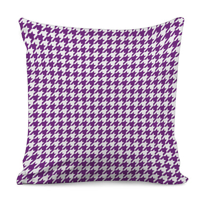 Purple And White Houndstooth Print Pillow Cover