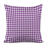 Purple And White Houndstooth Print Pillow Cover