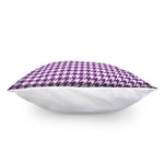 Purple And White Houndstooth Print Pillow Cover