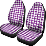 Purple And White Houndstooth Print Universal Fit Car Seat Covers